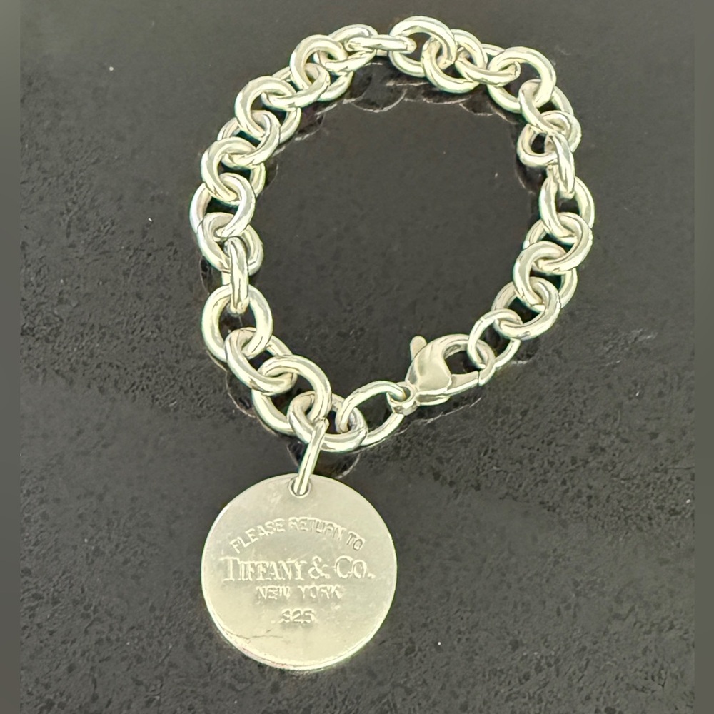Tiffany & Co. Silver Chain Bracelet with Round Charm